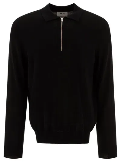 Nn07 Nn.07 "sergio" Half-zip Polo Shirt In Black