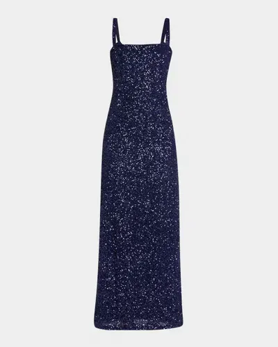 No Pise La Grama Luciernaga Sequined Dress In Blue