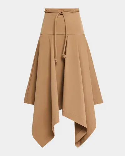 No Pise La Grama Mosaico Belted Handkerchief Skirt In Brown