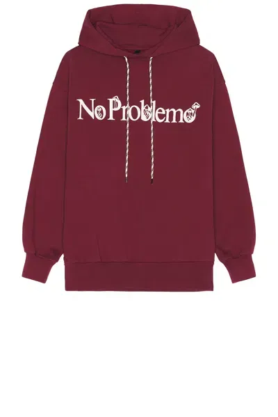 No Problemo Funghi Problemo Hoodie In Burgundy