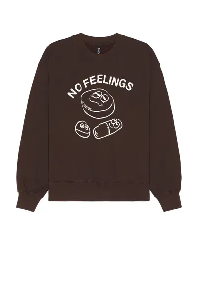 No Problemo Hard Feelings Crewneck Sweatshirt In Brown