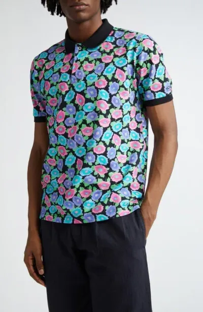 Noah Black Floral Polo