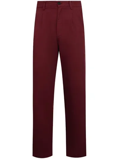 Noah Ny Double-pleat Twill Trousers In Red