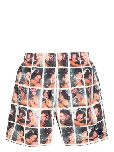 Noah Ny X Antonio Lopez Photograph-print Swim Shorts In Weiss