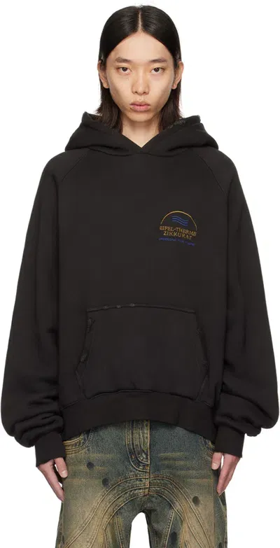 No/faith Studios Ssense Exclusive Black 'eifel-therme' Hoodie