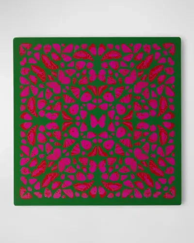 Nomi K Square Butterfly Lacquer Placemat In Green