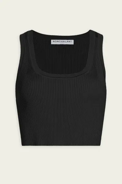 Nonchalant Label Eve Crop Top In Black