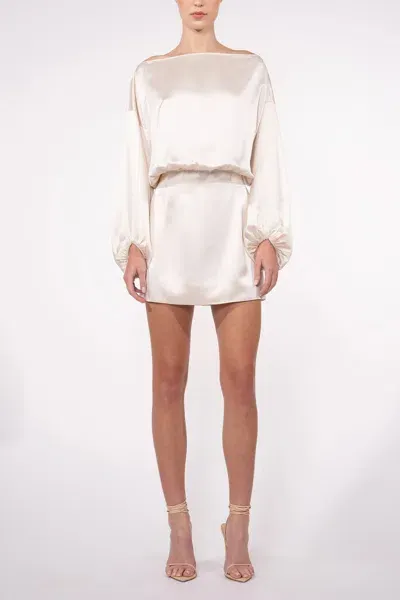 Nonchalant Label Lana Mini Dress In Champagne In White