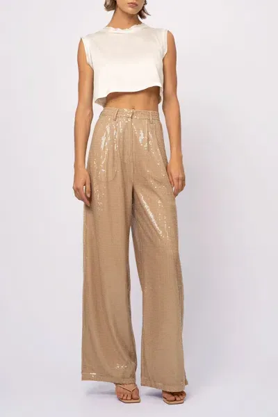 Nonchalant Label Roxanne Pant In Sand In Gold