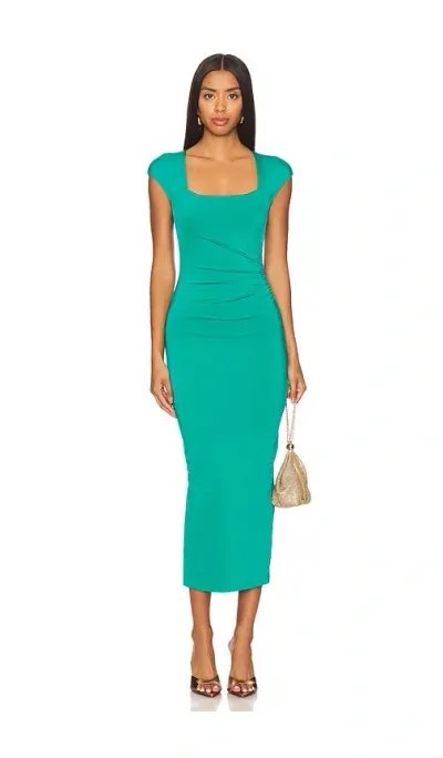 Nookie Dare Cap Sleeve Midi Dress In Emerald