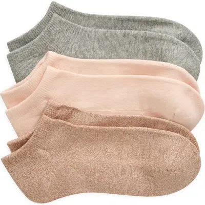 Nordstrom 3-pack Everyday Ankle Socks In Pink Peony Multi