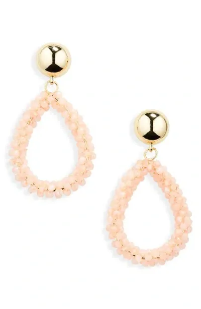 Nordstrom Beaded Open Teardrop Earrings In Blush