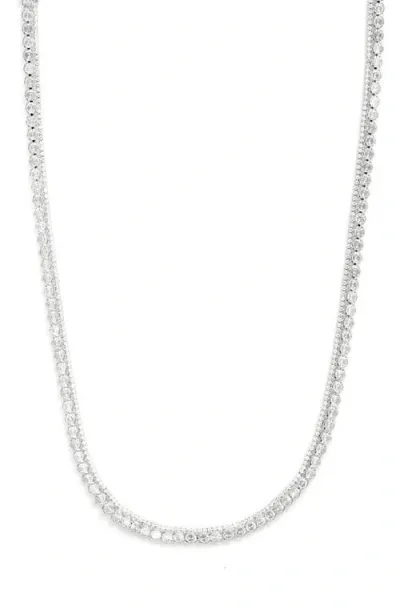 Nordstrom Bezel Set Cubic Zirconia Collar Necklace In Metallic