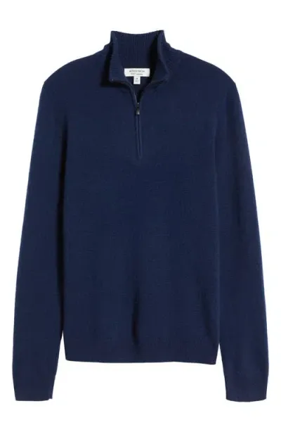 Nordstrom Cashmere Quarter Zip Pullover Sweater In Navy Midnight