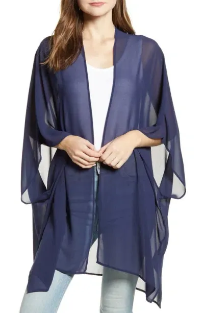 Nordstrom Chiffon Wrap In Navy Peacoat