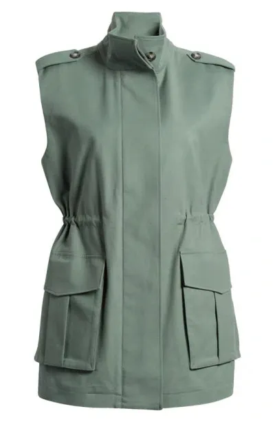 Nordstrom Cotton Utility Vest In Green Duck