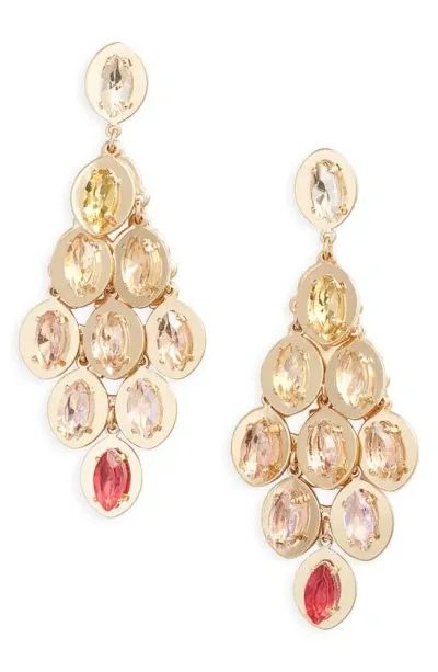 Nordstrom Crystal Disc Chandelier Drop Earrings In Pink Ombre- Gold