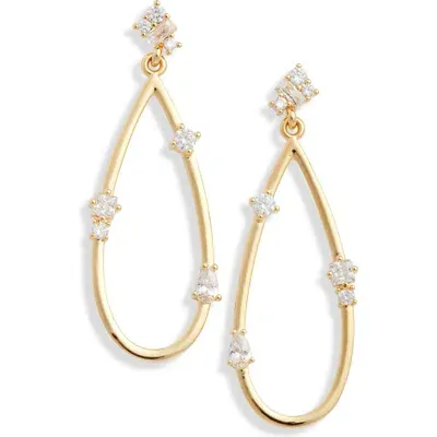 Nordstrom Cubic Zirconia Accent Teardrop Earrings In Gold