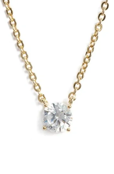 Nordstrom Cubic Zirconia Pendant Necklace In Clear- Gold