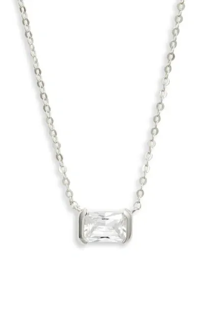 Nordstrom Demi Fine Cubic Zirconia Pendant Necklace In Sterling Silver Plated