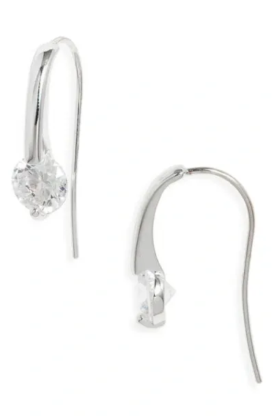 Nordstrom Demi Fine Floating Cubic Zirconia Drop Earrings In Sterling Silver Plated