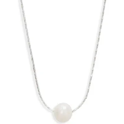 Nordstrom Demi Fine Freshwater Pearl Pendant Necklace In White- Silver