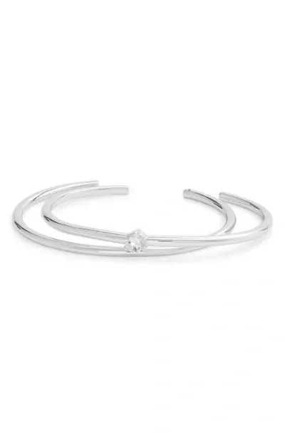 Nordstrom Demi Fine Set Of 2 Cuff Bracelets In Sterling Silver Plated