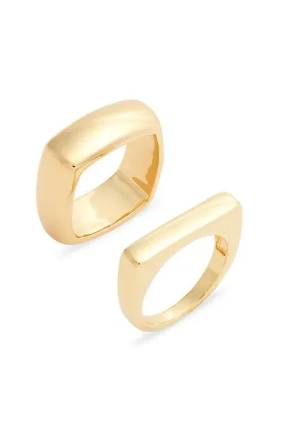 Nordstrom Demi Fine Set Of 2 Rings In 14k Gold Plated