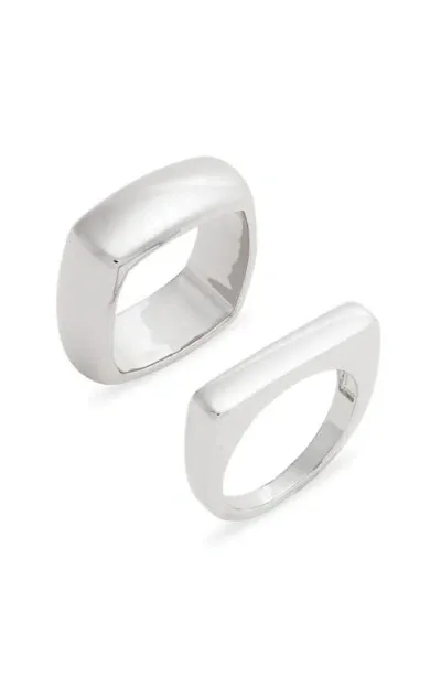 Nordstrom Demi Fine Set Of 2 Rings In Sterling Silver Plated