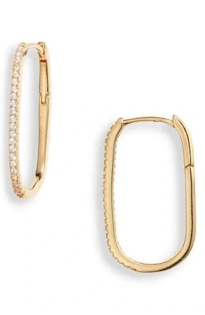 Nordstrom Demi Fine Skinny Oval Hoop Earrings In 14k Gold Plated