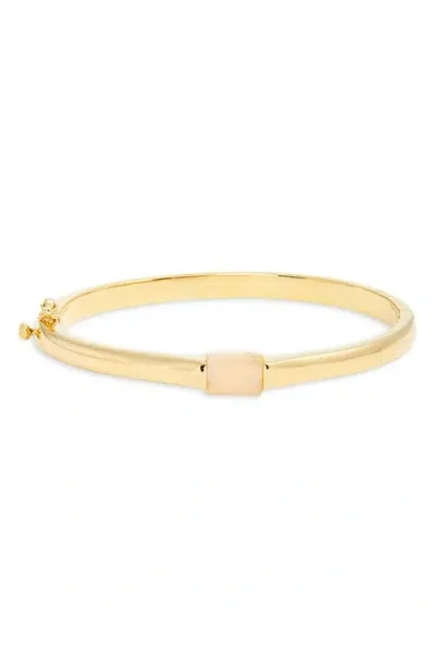 Nordstrom Demi Fine Stone Bangle In Rose Quartz- Gold