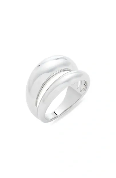 Nordstrom Double Band Ring In Rhodium