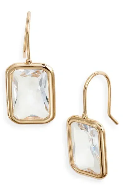 Nordstrom Emerald Cut Cubic Zirconia Drop Earrings In Gold