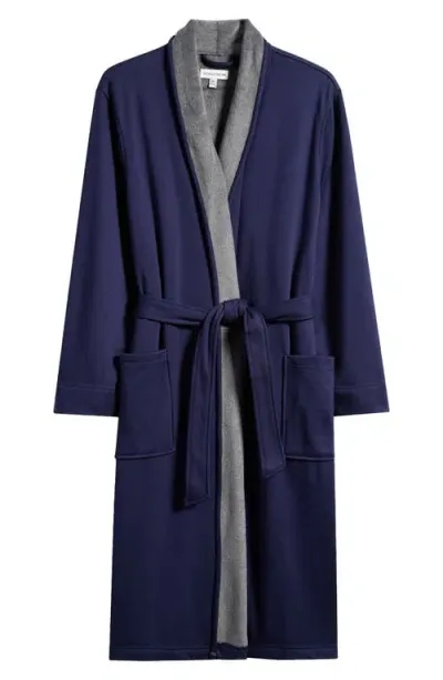 Nordstrom Essential Fleece Lined Robe In Navy Peacoat