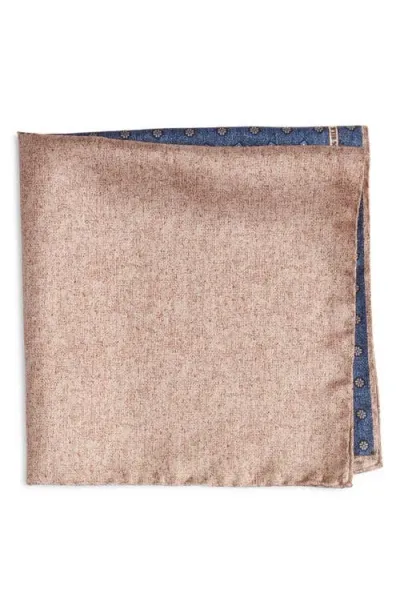 Nordstrom Four Panel Silk Pocket Square In Neutral