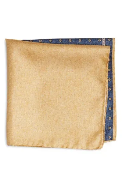 Nordstrom Four Panel Silk Pocket Square In Gold