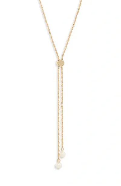 Nordstrom Freshwater Pearl Y-necklace In Gold