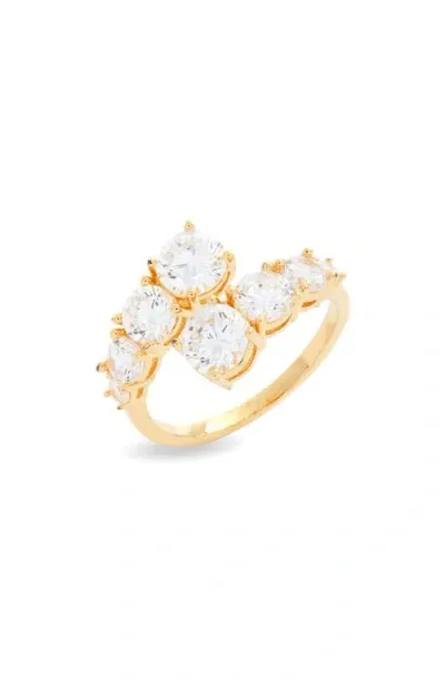 Nordstrom Graduated Cubic Zirconia Bypass Ring In Clear- Gold