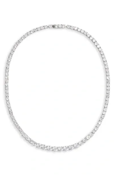 Nordstrom Graduated Cubic Zirconia Collar Necklace In Clear- Silver