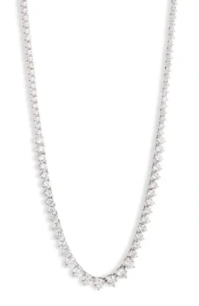 Nordstrom Graduated Cubic Zirconia Tennis Necklace In Clear- Silver