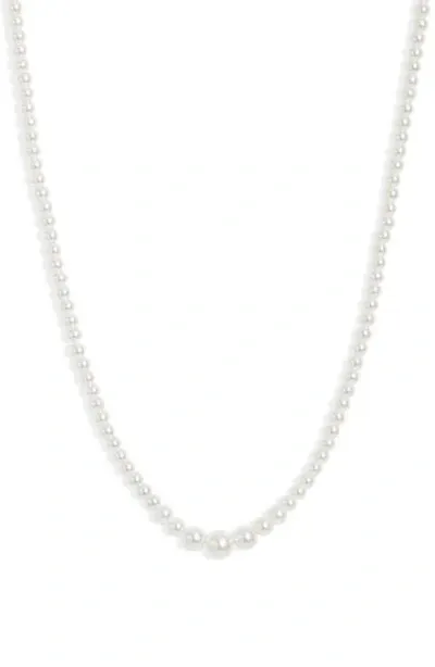 Nordstrom Graduated Imitation Pearl Necklace In White- Gold