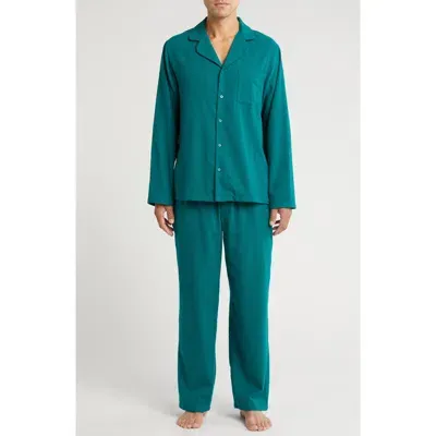 Nordstrom Heather Flannel Pajamas In Green Storm