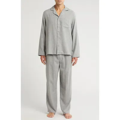 Nordstrom Heather Flannel Pajamas In Grey Heather