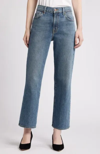 Nordstrom High Waist Straight Leg Jeans In Light Blue Wash