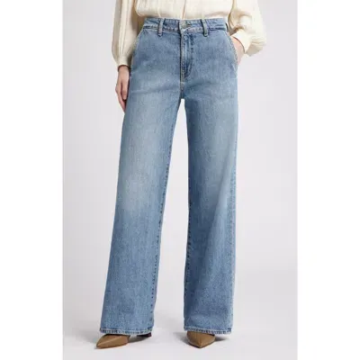 Nordstrom High Waist Wide Leg Jeans In Light Blue Wash