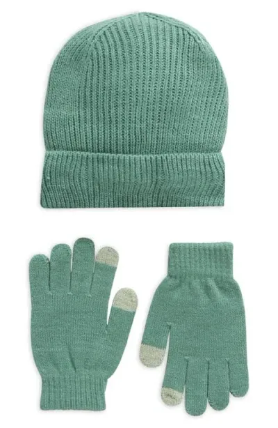 Nordstrom Kids' Beanie & Gloves Set In Brown