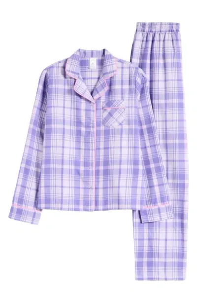 Nordstrom Kids' Flannel Pajamas In Purple Petal Penelope Plaid