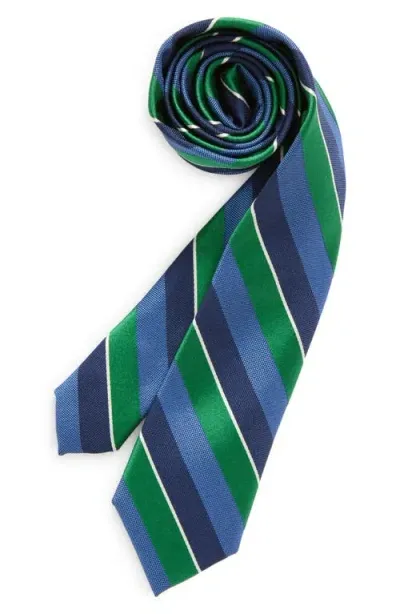 Nordstrom Kids' Bold Stripe Silk Tie In Green Bold Stripe