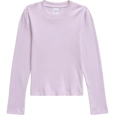 Nordstrom Kids' Rib Crewneck Top In Purple Petal