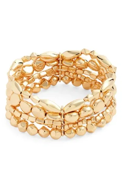 Nordstrom Layered Beaded Stretch Bracelet In Gold